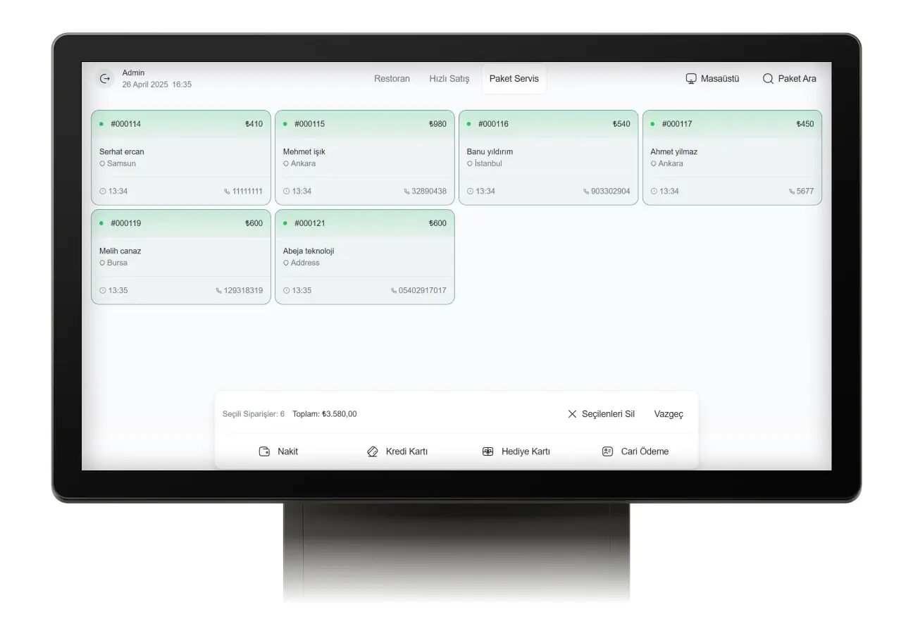 Toplu Sipariş Kapatma